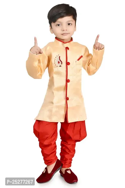 Stylish Cotton Blend Embroidered Sherwanis For Boys