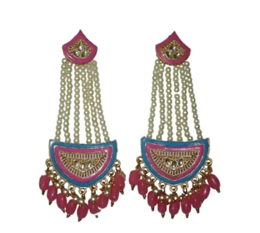 SAYONA ART Pearl diamond earrings Copper Stud Earring Traditional Jhumka For Women