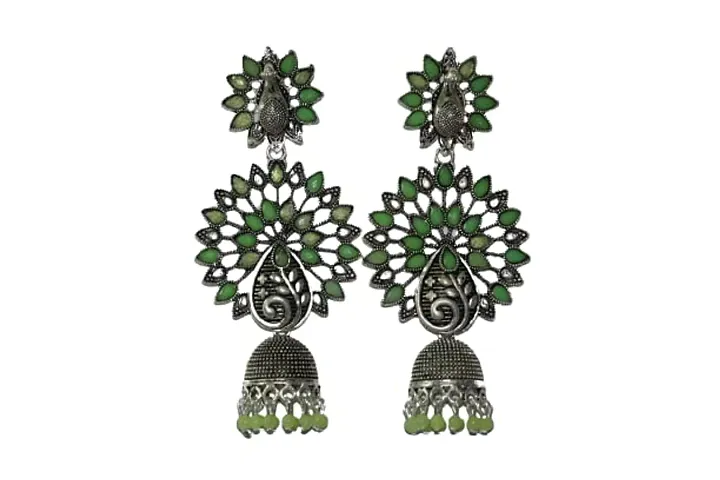 SAYONA ART Pearl diamond earrings Copper Stud Earring,Traditional Jhumka For Women