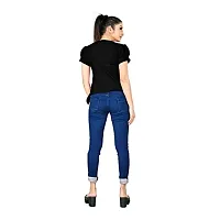 SAYONA ART Women's Indo-Westernd Polyester  Cotton Fancy Solid Top (Black)-thumb1