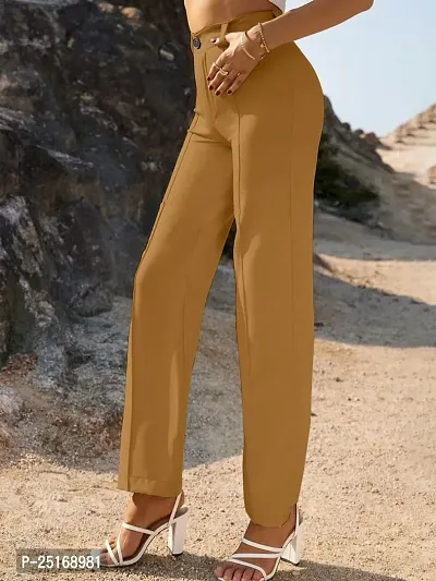 Elegant YELLOW cotton blend  lupi trousers for women-thumb0