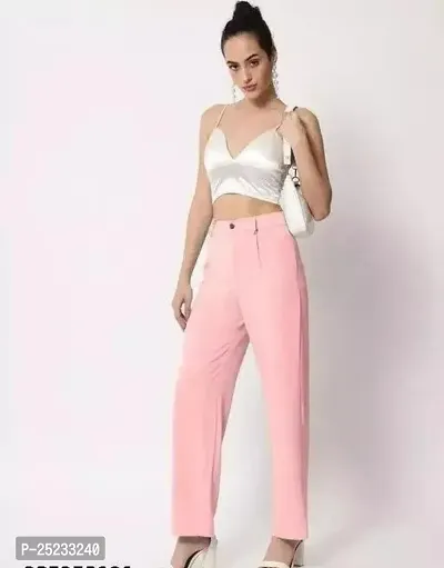 Elegant PEACH cotton blend  lupi trousers for women