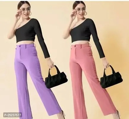 Elegant combo multicolour cotton blend  lupi trousers for women-thumb0