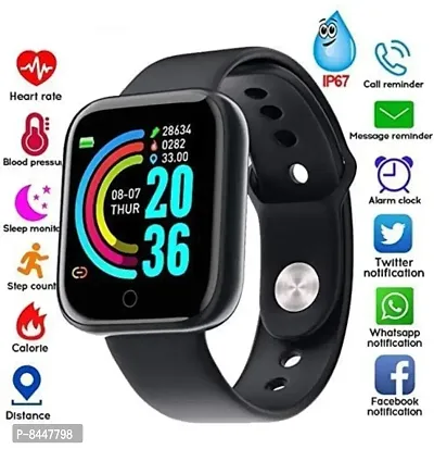 D20 smart watch black colour with waterproof and multiple functions-thumb0