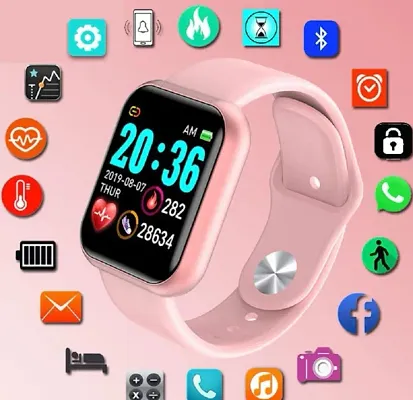 D20 pink smart watch waterproof and multiple functions contact with Android phone