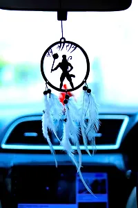 HOME FABLE Dream Catcher for Car Interior Rearview Mirror Hanging Decor Made Acrylic and Nature Feather (Pack of 2)-thumb2