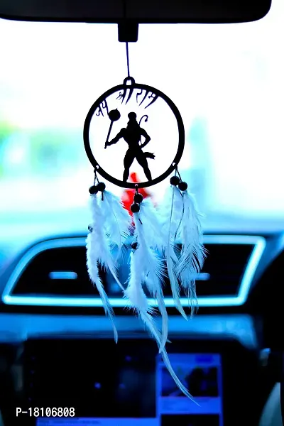 HOME FABLE Dream Catcher for Car Interior Rearview Mirror Hanging Decor Made Acrylic and Nature Feather (Pack of 2)-thumb3