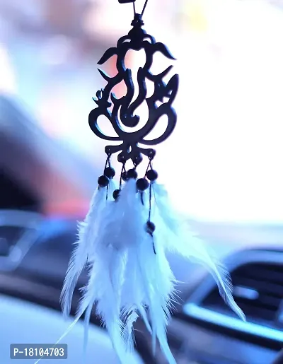 MAC Enterprise Car Dream Catcher for Small Hanging Ganesh with Feather-thumb0