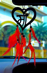 HOME FABLE Dream Catcher for Car Interior Rearview Mirror Hanging Decor Made Acrylic and Nature Feather (Pack of 2)-thumb2