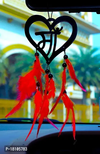 HOME FABLE Dream Catcher for Car Interior Rearview Mirror Hanging Decor Made Acrylic and Nature Feather (Pack of 2)-thumb3