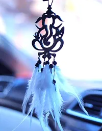 HOME FABLE Dream Catcher for Car Interior Rearview Mirror Hanging Decor Made Acrylic and Nature Feather (Pack of 2)-thumb3