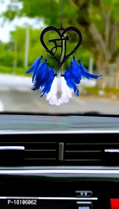 HOME FABLE Dream Catcher Car for Interior Rearview Mirror Hanging Decor Made Acrylic and Nature Feather (Pack of 2)-thumb2