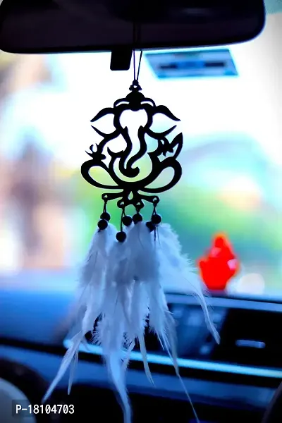 MAC Enterprise Car Dream Catcher for Small Hanging Ganesh with Feather-thumb3