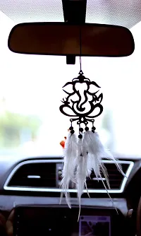 HOME FABLE Dream Catcher Car for Interior Rearview Mirror Hanging Decor Made Acrylic and Nature Feather (Pack of 2)-thumb3