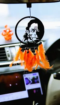 HOME FABLE Dream Catcher for Car Interior Rearview Mirror Hanging Decor Made Acrylic and Nature Feather (Pack of 2)-thumb1