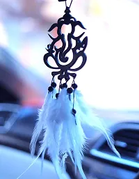 HOME FABLE Dream Catcher for Car Interior Rearview Mirror Hanging Decor Made Acrylic and Nature Feather (Pack of 2)-thumb1