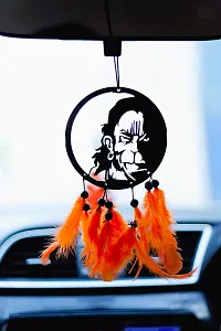 HOME FABLE Dream Catcher for Car Interior Rearview Mirror Hanging Decor Made Acrylic and Nature Feather (Pack of 2)-thumb3