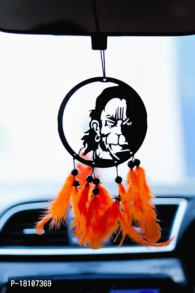 HOME FABLE Dream Catcher for Car Interior Rearview Mirror Hanging Decor Made Acrylic and Nature Feather (Pack of 2)-thumb2