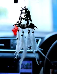 HOME FABLE Dream Catcher Car for Interior Rearview Mirror Hanging Decor Made Acrylic and Nature Feather (Pack of 2)-thumb4