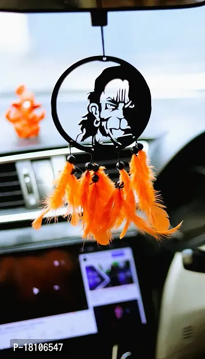 HOME FABLE Dream Catcher Car for Interior Rearview Mirror Hanging Decor Made Acrylic and Nature Feather (Pack of 2)-thumb4