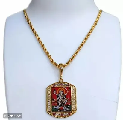 Alluring Golden Alloy Chain With Pendant For Men-thumb0