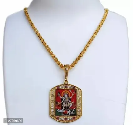 Alluring Golden Alloy Chain With Pendant For Men