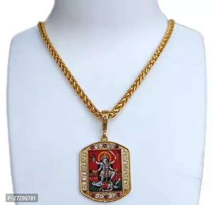 Alluring Golden Alloy Chain With Pendant For Men-thumb0