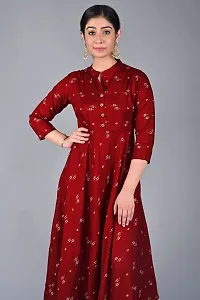 Stunning Red Rayon Printed Anarkali Kurta For Women-thumb4