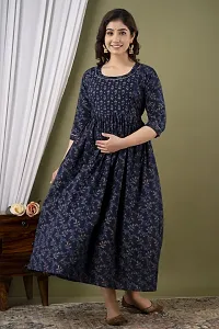 Pure Cotton Maternity For women Feeding Baby ethnic Gown-thumb3