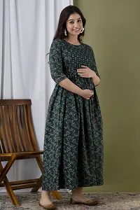 Pure Cotton Maternity For women Feeding Baby ethnic Gown-thumb2