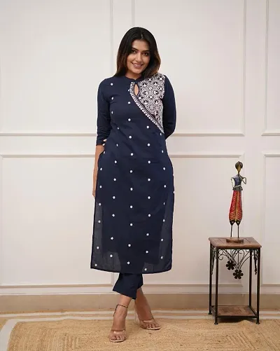 Ethnic Motif Work Cotton Kurtis