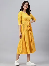 Beautiful Yellow Cotton Flared Kurta For Women-thumb2