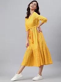 Beautiful Yellow Cotton Flared Kurta For Women-thumb1