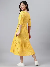 Beautiful Yellow Cotton Flared Kurta For Women-thumb3