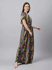 Stylish Satin Printed Kaftan Nighty for Women-thumb1