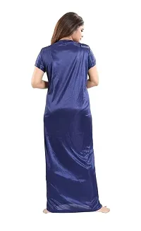 Elegant Satin Embroidered Nighty with Robe for Women-thumb3