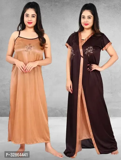 Comfy Satin Night Dress Set-thumb0