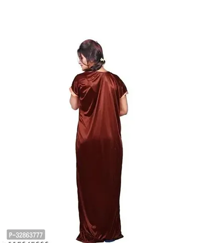 Stylish Satin Printed Nighty with Robe for Women-thumb2