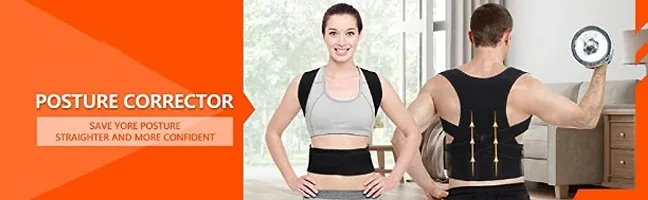 Posture Corrector for Men and Women, Back support for Lower and Upper Back Brace Support and Pain Relief belt with Nine inch double Magnetic Plates at back Universal (Small, Medium, Large, XL) 67% off-thumb4