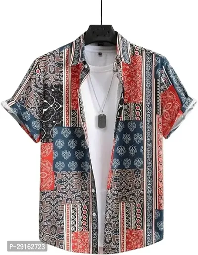 Reliable Multicoloured Polyester Blend Printed Casual Shirt For Men-thumb0