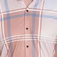 Reliable Pink Polyester Blend Checked Casual Shirt For Men-thumb3