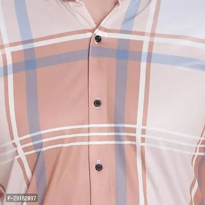 Reliable Multicoloured Lycra Blend Striped Casual Shirt For Men-thumb3