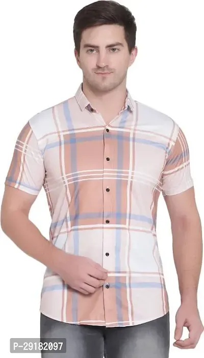 Reliable Multicoloured Lycra Blend Striped Casual Shirt For Men-thumb0