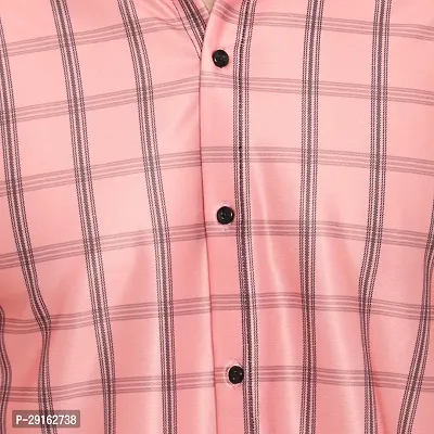 Reliable Pink Cotton Blend Checked Casual Shirt For Men-thumb4