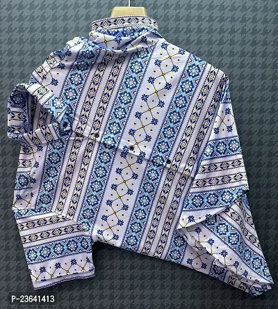 Trendy Multicoloured Lycra Blend Printed Casual Shirt For Men-thumb2