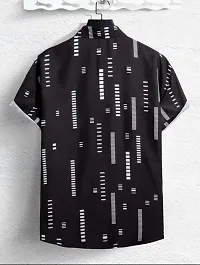 Reliable Black Lycra Blend Printed Casual Shirt For Men-thumb1