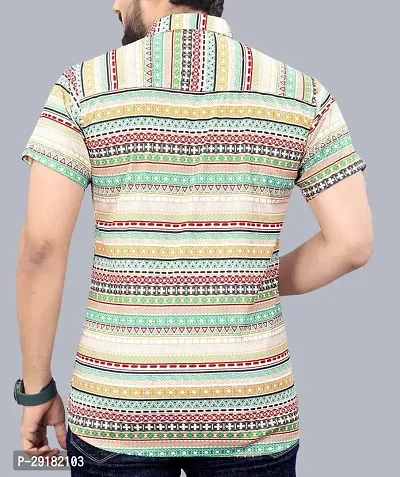 Reliable Multicoloured Lycra Blend Printed Casual Shirt For Men-thumb4