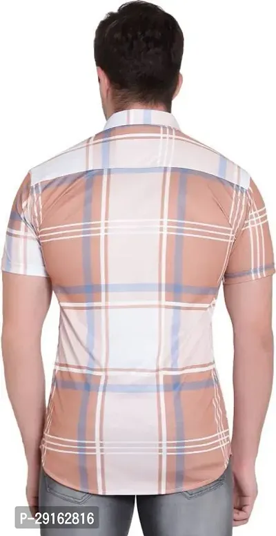 Reliable Pink Polyester Blend Checked Casual Shirt For Men-thumb2