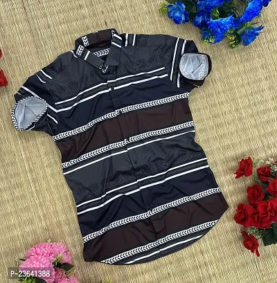 Trendy Multicoloured Cotton Blend Striped Casual Shirt For Men-thumb2