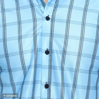 Reliable Blue Cotton Blend Checked Casual Shirt For Men-thumb4